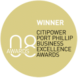 Logo for 2008 CitiPower Port Phillip Business Excellence Awards