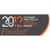 Logo for 2012 CitiPower Port Phillip Business Awards - Finalists in Partnerships & Corporate Social Responsibility